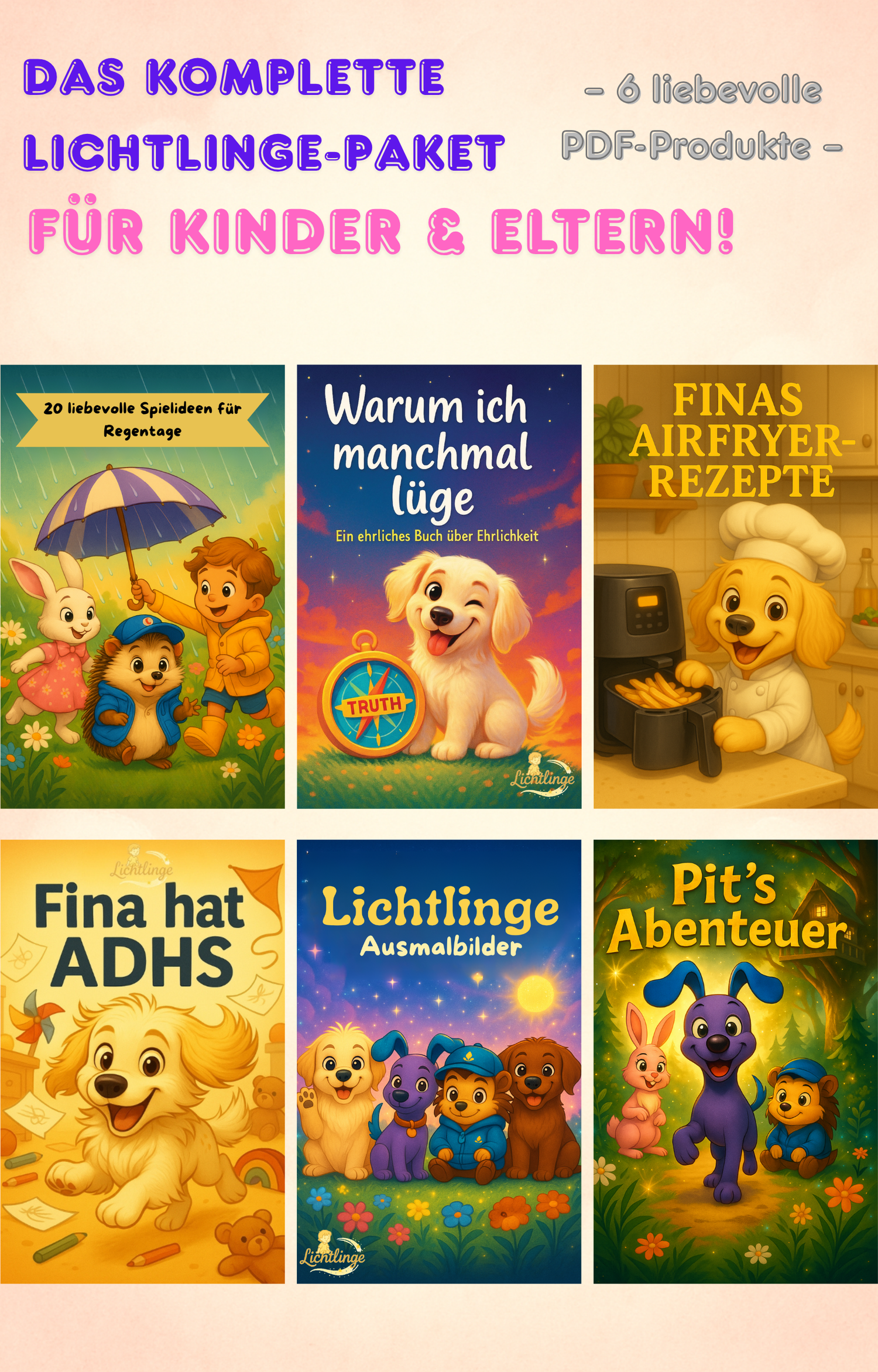 🎁 Lichtlinge Bundle – 6 PDF-Schätze für wilde Tage &amp; große Gefühle!